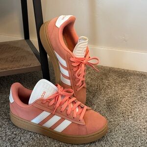 Adidas Peach Sneakers with White Accents